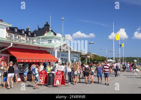 geography / travel, Sweden, Stockholm laen, Vaxholm, ice- cream parlor at ferry dock in Vaxholm, of St, Additional-Rights-Clearance-Info-Not-Available Stock Photo