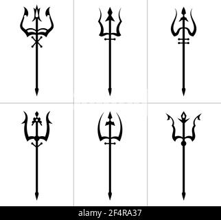 Trident Symbol Collection, Various Design Vector Illustration Stock Vector
