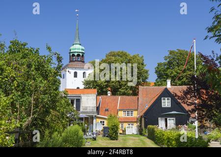 geography / travel, Denmark, Syddanmark, isle Aero, old town and church in Aeroskobing, isle Aero, Ærø, Additional-Rights-Clearance-Info-Not-Available Stock Photo