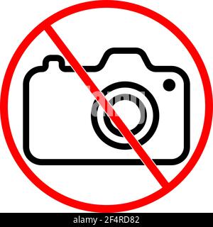 No Camera Warning Sign, Photography Not Allowed Vector Illustration Stock Vector