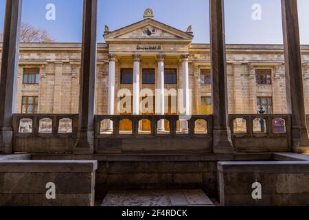 Istanbul, Turkey - February 23, 2021 - street view of the famous Istanbul Archaeological Museum in Sultanahmet Stock Photo