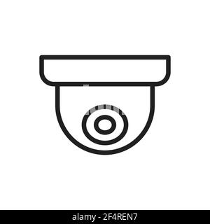 Security dome camera CCTV outline icon vector for graphic design, logo, web site, social media, mobile app, ui Stock Vector