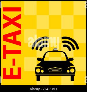 E-Taxi Wi-Fi Icon Symbol Vector Illustration Stock Vector