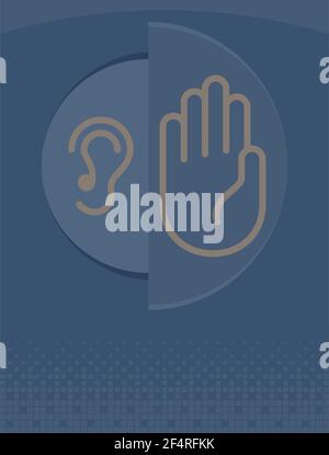 Ear Listen Hand Icon Vector Illustration Stock Vector