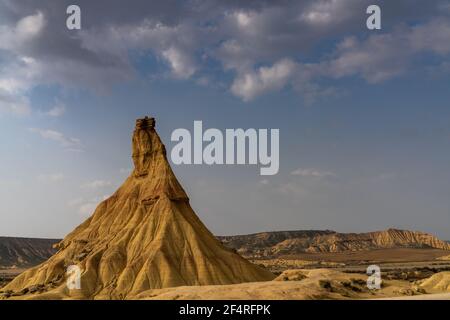 A view of the Bardenas Reales desert and nature reserve in northern Spain Stock Photo