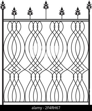 Wrought Iron Gate, Ornamental Design Vector Illustration Stock Vector