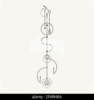 Line Dot Tattoo Vector Art Stock Vector