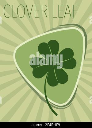 Clover Leaf Minimal Design Vector Art Illustration Stock Vector