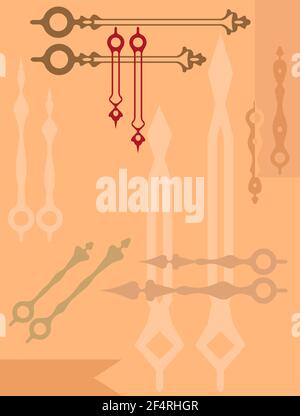 Clock Hands (Arms) Design Vector Art Illustration Stock Vector