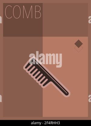 Comb Minimal Design Creative Vector Art Illustration Stock Vector