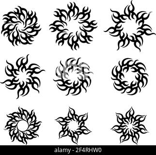 Tribal Tattoo Sun Vector Illustration Stock Vector