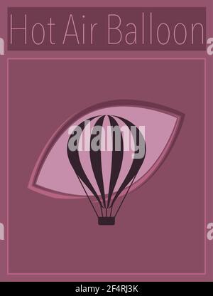 Hot Air Balloon Minimal Design Vector Art Illustration Stock Vector