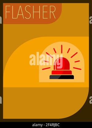 Flasher Minimal Design Creative Vector Art Illustration Stock Vector