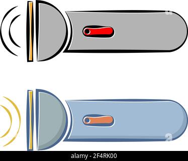 Flashlight Icon Calligraphic, Flash Light Isolated Icon Vector Art Illustration Stock Vector