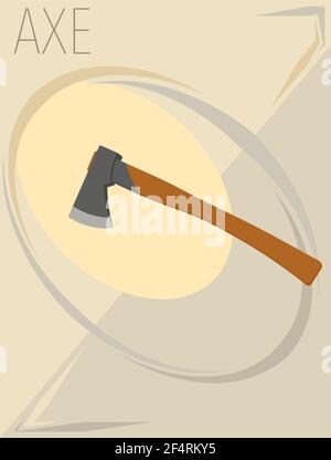 Axe Minimal Design Creative Vector Art Illustration Stock Vector