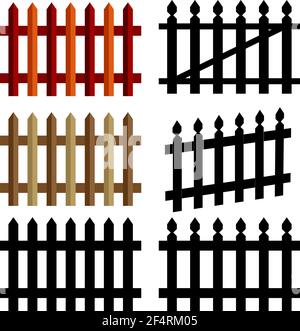 Fence Icon Set Vector Illustration Stock Vector