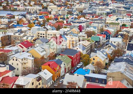 Top view of the Reykjavik in autumn Stock Photo