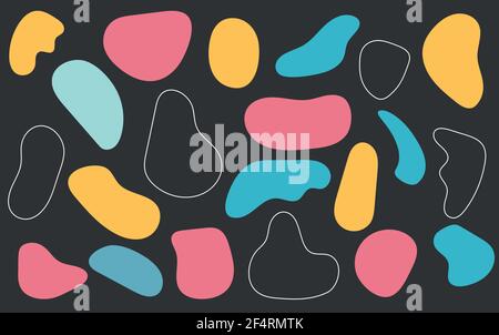 Liquid shape elements. Set of modern graphic elements. Fluid dynamical colored forms banner. Gradient abstract liquid shapes. Stock Vector
