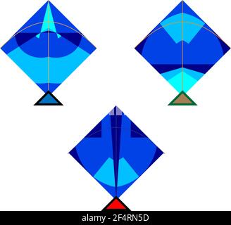 Kite Design Collection Vector Art Illustration Stock Vector