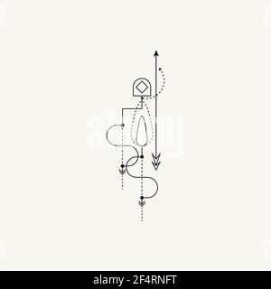 Line Dot Tattoo Vector Art Stock Vector