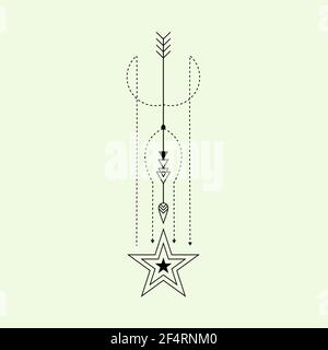 Line Dot Tattoo Vector Art Stock Vector