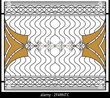 Wrought Iron Gate, Ornamental Design Vector Illustration Stock Vector