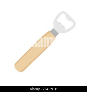 Classic shape bottle opener isolated on white background. Vector Stock Vector