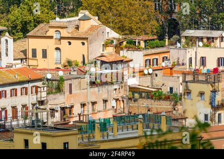 Rome, Italy - Oct 05, 2018: Beautiful view of the Eternal City roofs Stock Photo