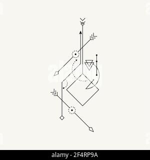 Line Dot Tattoo Vector Art Stock Vector