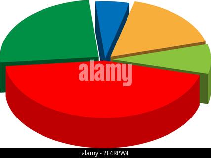 Pie Chart 3D Icon Vector Illustration Stock Vector