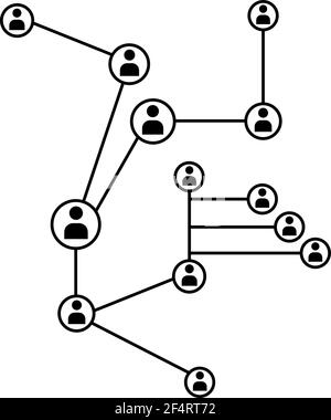 Vector network, hub connection flat color line icon Stock Vector Image ...