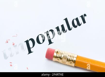 Word and pencil with eraser close-up Increased focus area Stock Photo