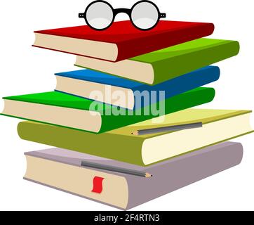 Book Pencil Spectacle Vector Illustration Stock Vector