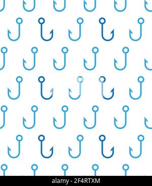 Fish Hook Seamless Pattern Vector Illustration Stock Vector