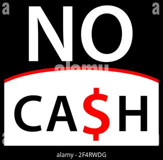 No Cash Dollar Label Vector Illustration Stock Vector