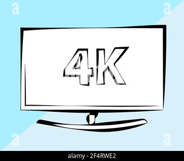 4K TV Icon Vector Illustration Stock Vector