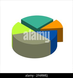 Pie Chart 3d Icon Design Vector Art Illustration Stock Vector