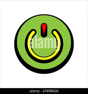 Power On / Off Switch Icon Design, Sign / Symbol Vector Art Illustration Stock Vector