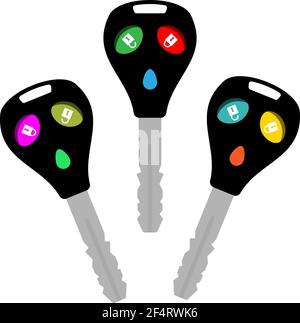 Car Key with Alarm Vector Illustration Stock Vector
