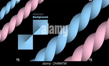 Black background with abstract pink and blue design vector illustration. Stock Vector