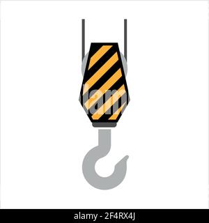Crane Hook Icon, Tow Hook Vector Art Illustration Stock Vector