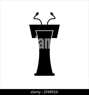 Podium Icon, Dias Icon, Tribune Icon Vector Art Illustration Stock Vector