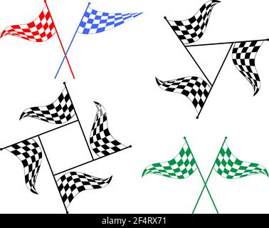 Race Flag Various Designs, Vinyl Ready Vector Illustration Stock Vector
