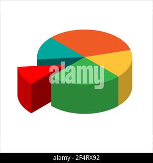Pie Chart 3d Icon Design Vector Art Illustration Stock Vector