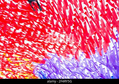 Bright colored background made of plastic flags Stock Photo