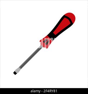 Screw Driver Icon, Screwdriver Icon Vector Art Illustration Stock Vector