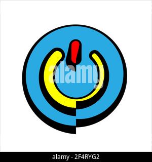 Power On / Off Switch Icon Design, Sign / Symbol Vector Art Illustration Stock Vector