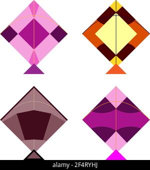 Kite Design Collection Vector Art Illustration Stock Vector