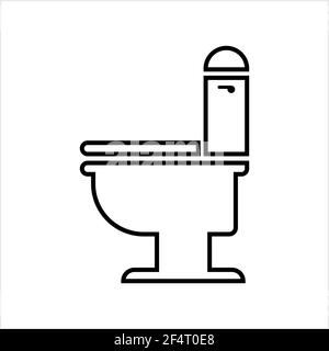 Western Seat Toilet Bowl Icon Vector Art Illustration Stock Vector