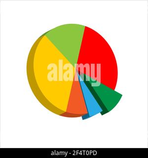Pie Chart 3d Icon Design Vector Art Illustration Stock Vector